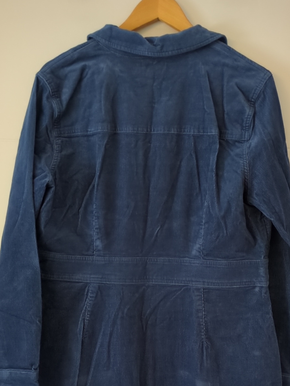 Boden Flora Blue Button-Front Midi Corduroy Shirt Dress Sz 14 Fall Preppy Office - Picture 9 of 10